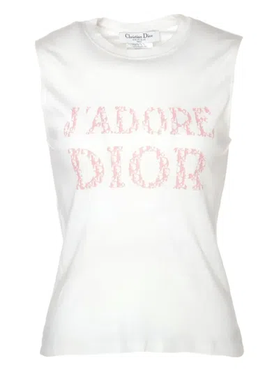 Pre-owned Dior J'adore  Sleeveless T-shirt In White