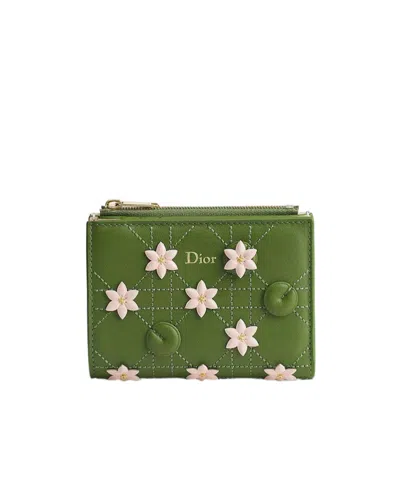 Dior Jardin Dahlia Wallet In Green
