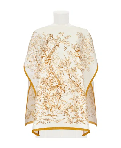 Dior Jardin D'hiver Poncho In White