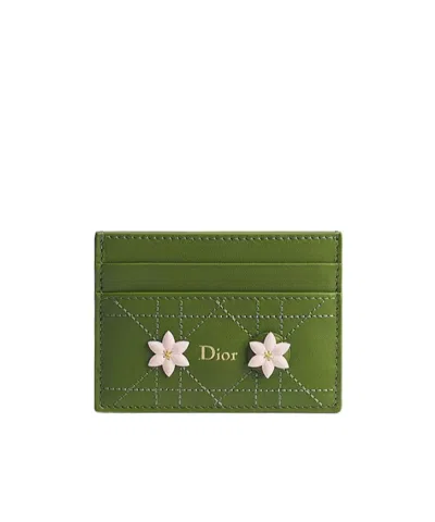 Dior Jardin Freesia Card Holder In Green