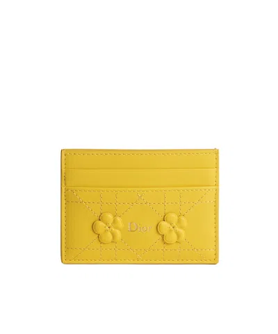 Dior Jardin Freesia Card Holder In Yellow