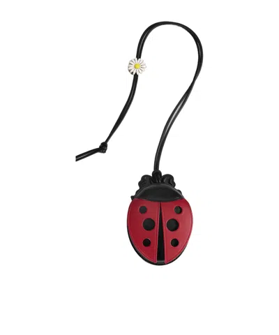 Dior Jardin Ladybug Coin Purse With Cord In Burgundy
