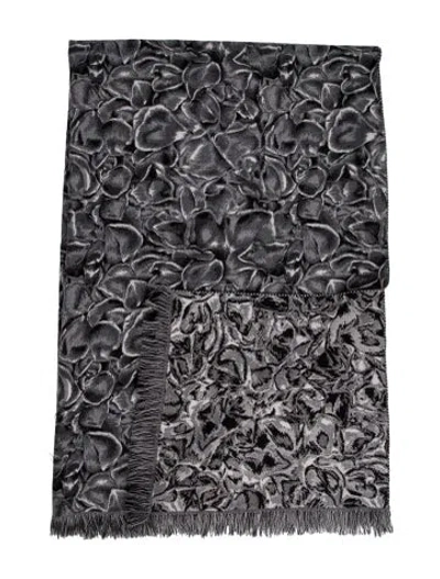 Pre-owned Dior Jardin Wool Throw Blanket In Gray