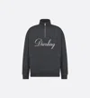 Dior Ling Sweatshirt With Zip On The Collar In Black