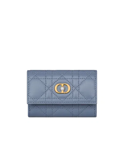 Dior Jolie Glycine Wallet In Denim Blue