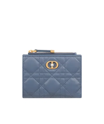 Dior Jolie Logo Wallet In Blue