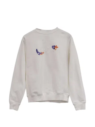 Pre-owned Dior Kenny Scharf Embroidered Sweatshirt In White