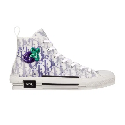 Pre-owned Dior Kenny Scharf X  B23 High 'embroidered Patches  Oblique' | White | Men's Size 44