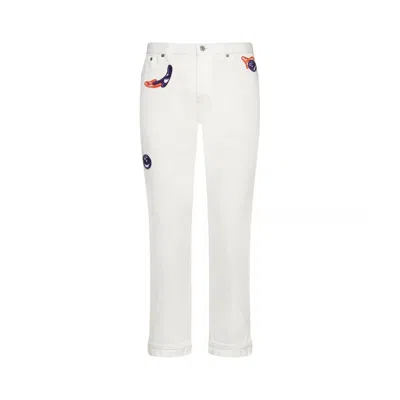 Dior Kennyscharf Patches Jeans In White