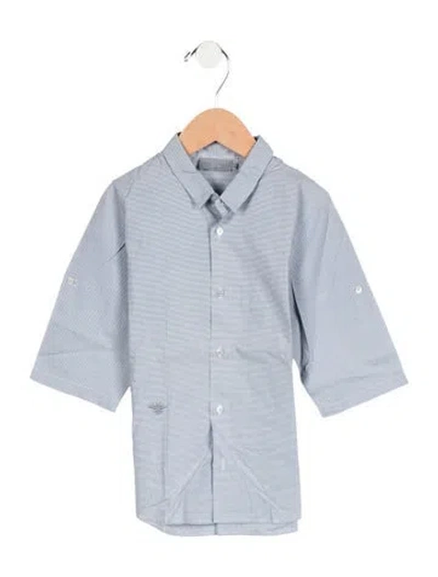 Pre-owned Dior Babies' Kids Boys Patterned Button Up Shirt In Blue