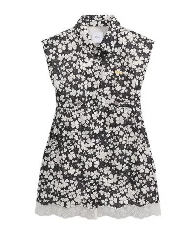 Dior Kids' Flared Cinched Dress In Black