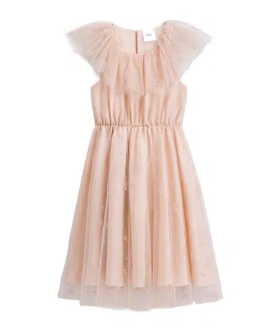 Dior Kids' Flared Cinched Dress In Pink
