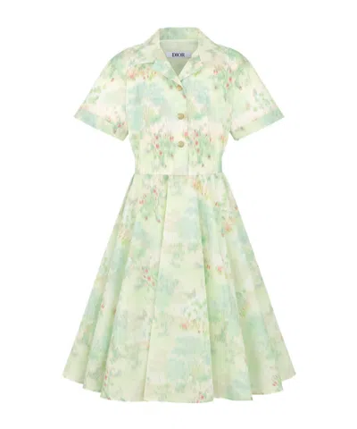 Dior Kids' Flared Dress In White