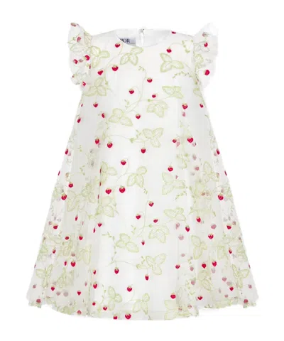 Dior Kids' Flared Dress In Ivory