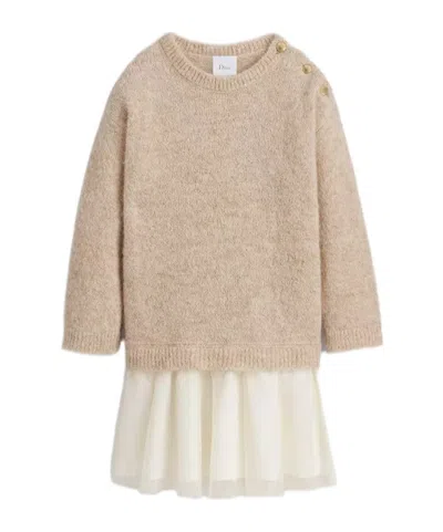 Dior Kids' Flared Dress In Neutral