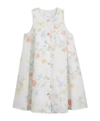 Dior Kids' Flared Dress In White