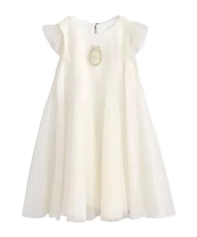 Dior Kids' Flared Dress In White