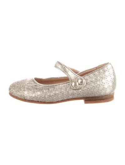 Pre-owned Dior Babies' Kids Girls Ballet Flat In Gold/metallic