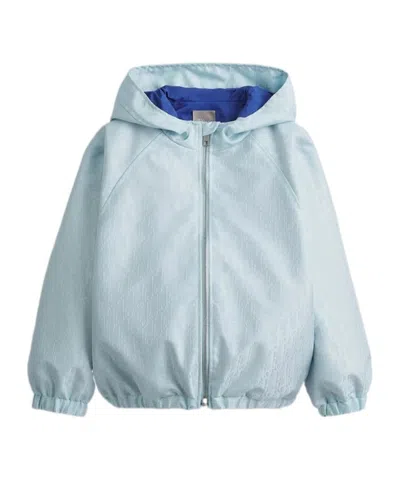 Dior Kids' Hooded Windbreaker Jacket In Blue