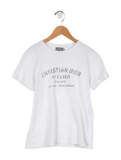 Pre-owned Dior Kids' Logo Short Sleeve T-shirt In White