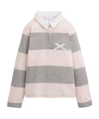 Dior Kids' Long-sleeved Polo Shirt In Pink