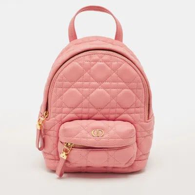 Pre-owned Dior Kids Mini Pink Cannage Leather Backpack