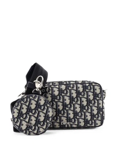 Pre-owned Dior Kids Multifunctional Oblique Jacquard Small Crossbody Bag In 蓝色