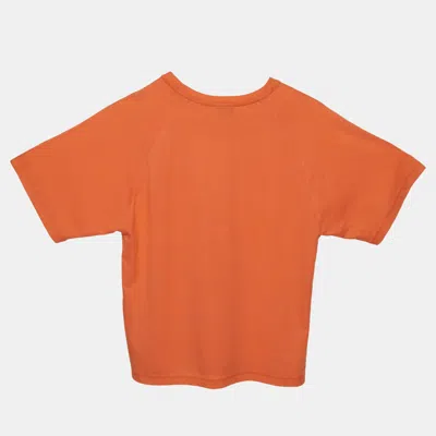 Pre-owned Dior Kids Orange Jersey Crewneck T-shirt 10 Yrs