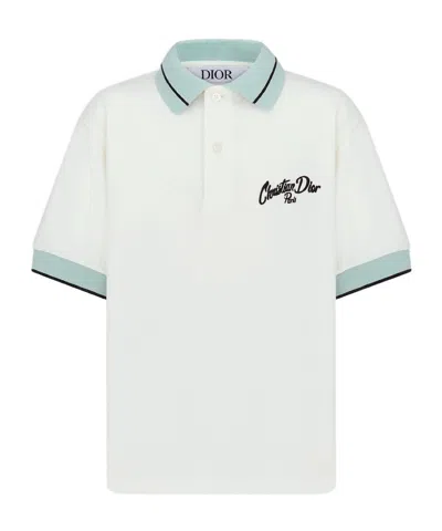 Dior Short Sleeve Polo Shirt In White