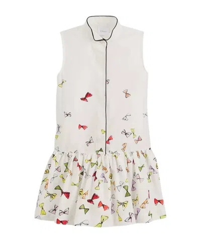 Dior Kids' Short Flared Dress In White