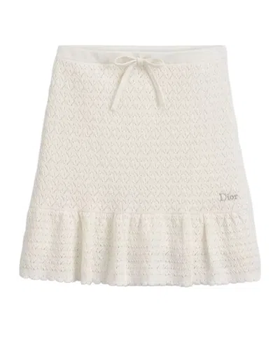 Dior Kids' Short Skirt In White