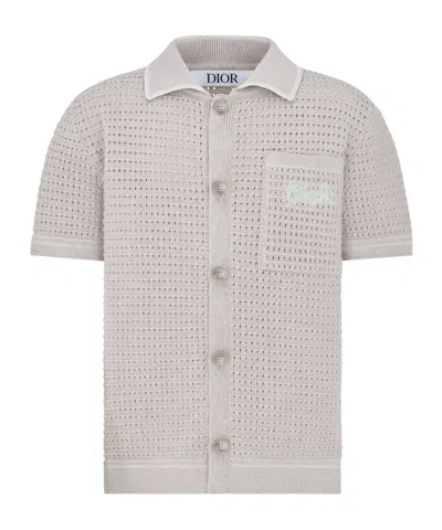 Dior Kids' Short-sleeved Overshirt In White