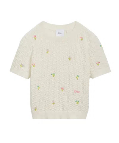 Dior Kids' Short-sleeved Sweater In White
