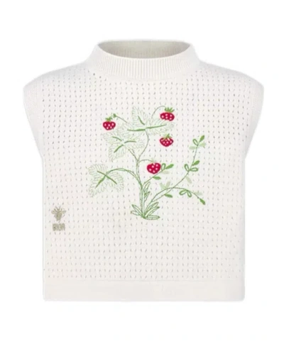 Dior Kids' Sweater Vest In White