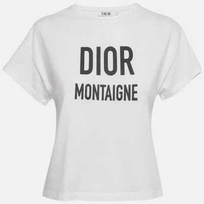 Pre-owned Dior Kids White Printed Jersey Short Sleeve T-shirt 10 Trs