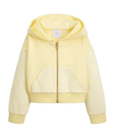 Dior Kids' Zipped Hooded Sweatshirt In Yellow