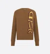 Dior Long-sleeved Wool Sweater In Brown