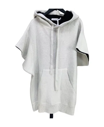 Dior Knitted Hooded Pullover In White