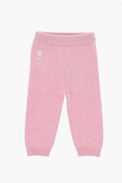 Dior Knitted Pants With Elastic Waistband In Pink