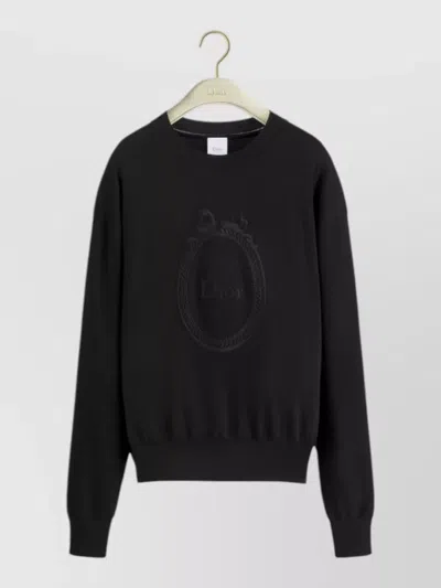 Dior Knitwear Crew Neck Long Sleeve Pullover In Black