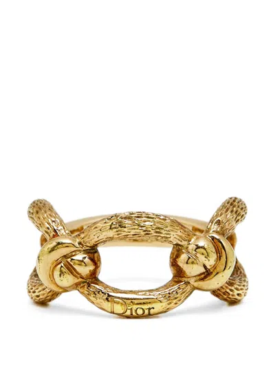 Pre-owned Dior Knot Ring In Gold