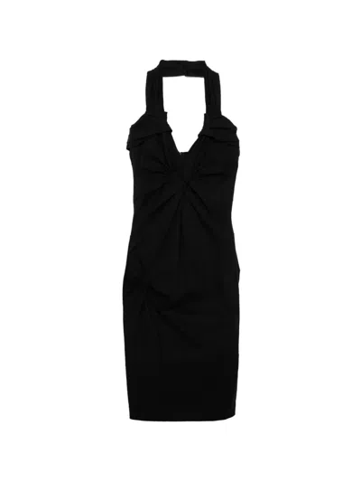 Pre-owned Dior Knot-detail Dress In Black