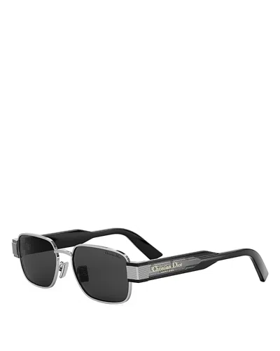 DIOR LABEL S2U SILVER RECTANGULAR SUNGLASSES, 54MM