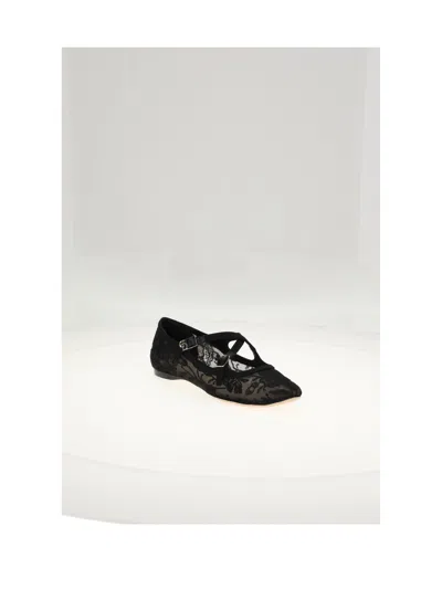Dior Lace Cotton Ballet Flat In Black