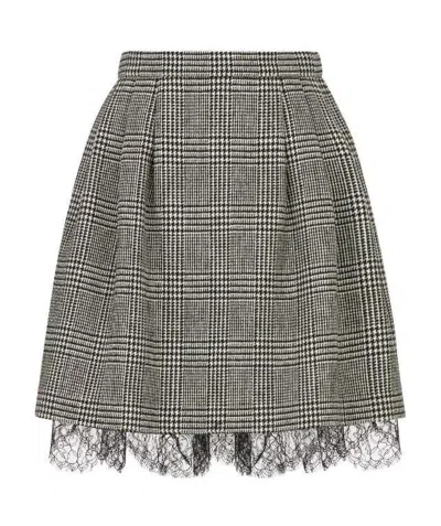 Dior Lace Detail Skirt In Black