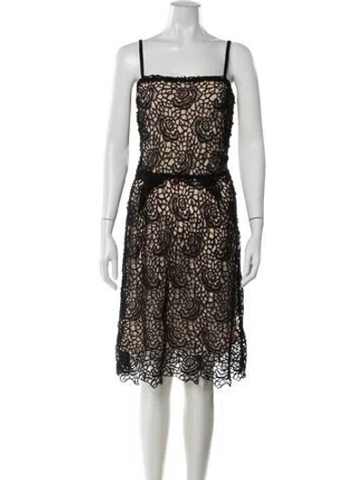Pre-owned Dior Lace Knee-length Dress In Black