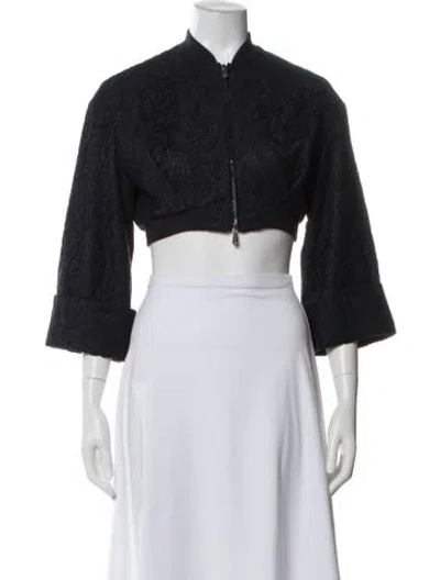 Pre-owned Dior Lace Lace Pattern Bomber Jacket In Gray