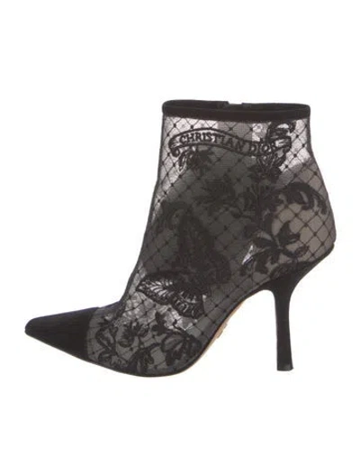 Pre-owned Dior Lace Lace Pattern Boots In Black