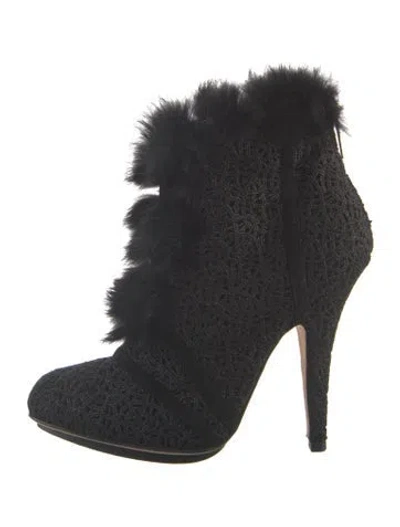 Pre-owned Dior Lace Lace Pattern Boots In Black