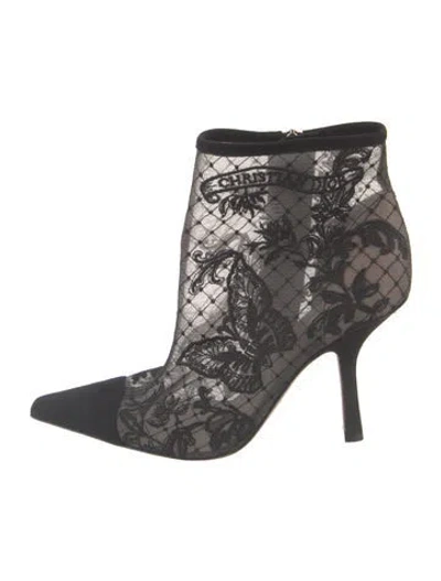 Pre-owned Dior Lace Lace Pattern Boots In Black